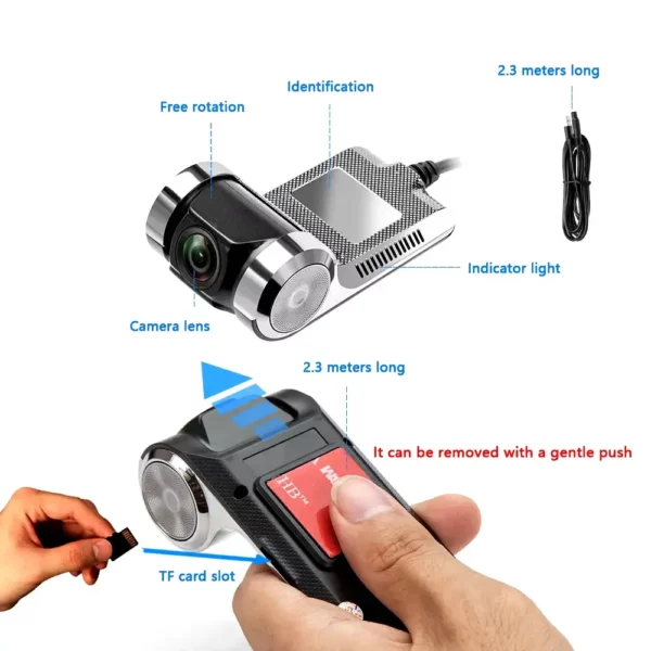 ADAS Dash Cam Auto Video Recorder USB Car Camera DVR with Night Vision for Android Car Radio - Image 2