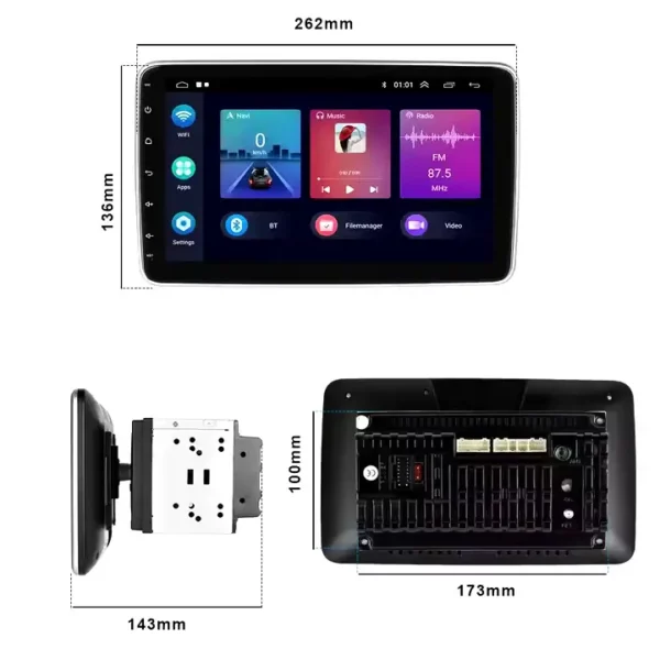 10.1" 2 Din Android Car Stereo with Rotating Screen, Wireless CarPlay/Android Auto, GPS, and HiFi Audio | IOS & Android Compatible - Image 2