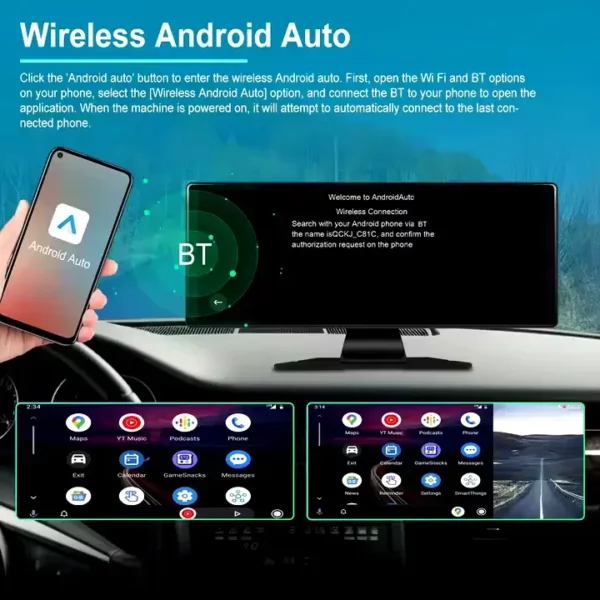 11.3" IPS Screen CarPlay/Android Auto Monitor with 4K Recording, GPS, and Split Screen | IOS & Android Compatible - Image 8