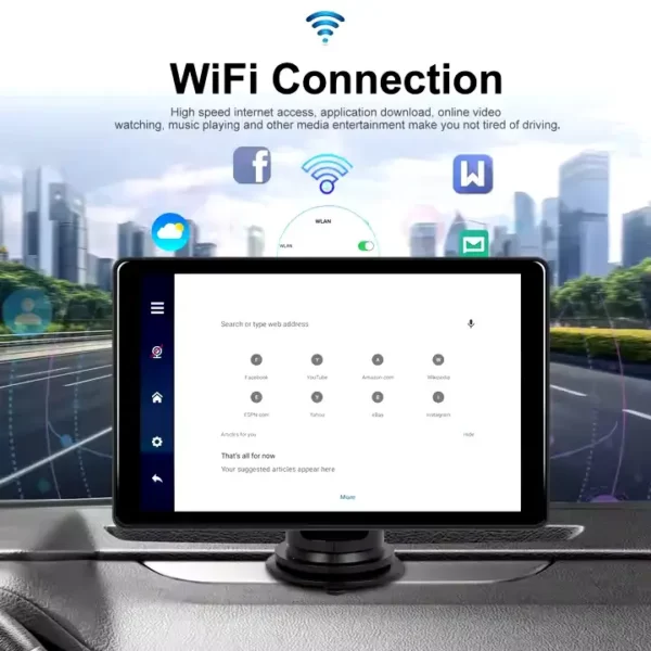 Octacore 8" HD Wireless CarPlay/Android Auto Smart Screen Player with GPS, Reversing Assist, and Steering Wheel Control | IOS & Android Compatible - Image 4