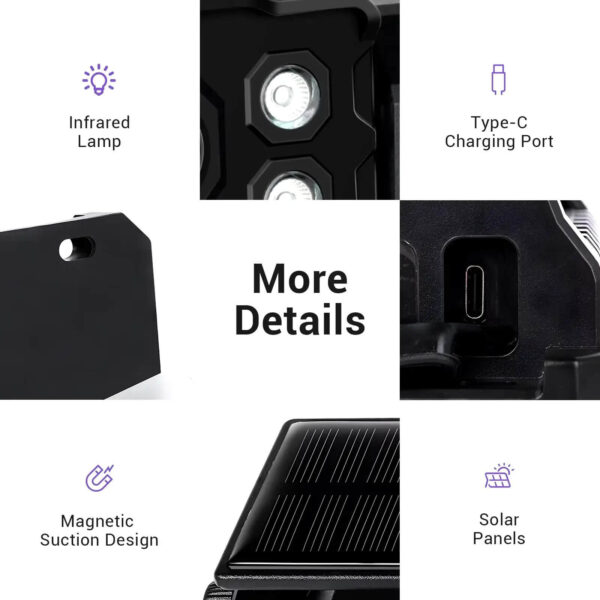 7" HD Wireless Backup Monitor Kit with Solar Charging IP68 Waterproof Night Vision Camera 97m – Ideal for Easy Installation and Enhanced Parking - Image 8