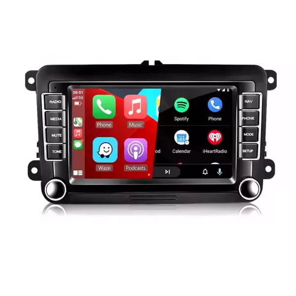 7" 2+64GB Android Car Stereo with CarPlay & Android Auto, GPS, WiFi, BT, FM RDS for VW / PASSAT / SKODA / POLO / FABIA / GOLF 5/6 | IOS & Android Compatible