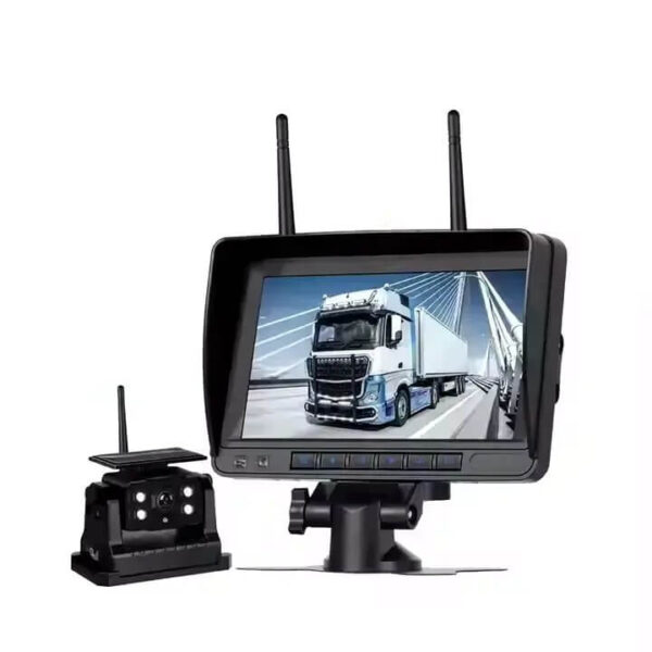 7" HD Wireless Backup Monitor Kit with Solar Charging IP68 Waterproof Night Vision Camera 97m – Ideal for Easy Installation and Enhanced Parking