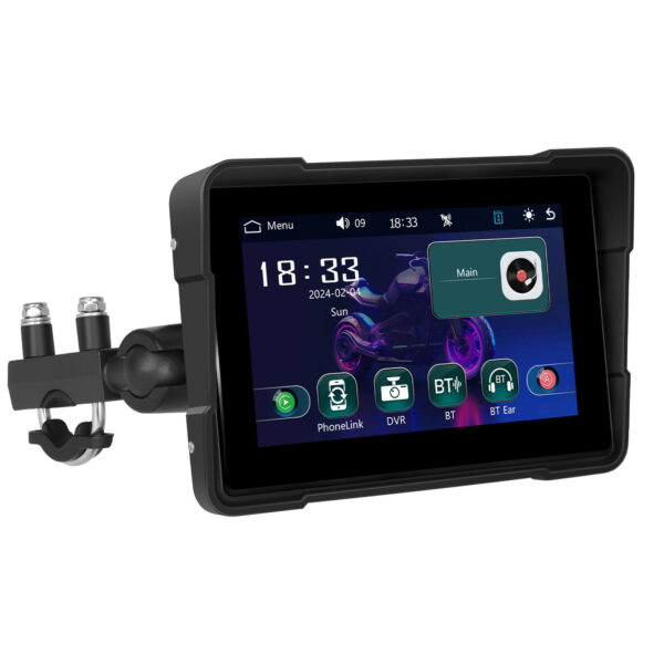 5" Motorcycle Portable CarPlay & Android Auto Dual Lens DVR Monitor, IP67 Waterproof with Front/Rear Camera | IOS & Android Compatible | Dual Bluetooth, GPS Navigation & Loop Recording - Image 6