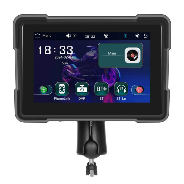 5" Motorcycle Portable CarPlay & Android Auto Dual Lens DVR Monitor, IP67 Waterproof with Front/Rear Camera | IOS & Android Compatible | Dual Bluetooth, GPS Navigation & Loop Recording - Image 5