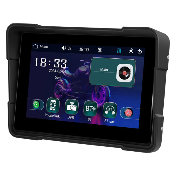 5" Motorcycle Portable CarPlay & Android Auto Dual Lens DVR Monitor, IP67 Waterproof with Front/Rear Camera | IOS & Android Compatible | Dual Bluetooth, GPS Navigation & Loop Recording - Image 4