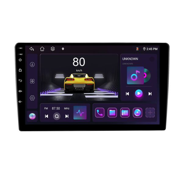 10″ Compatible 2Din 8-Core Android Car Stereo with 4+64GB Memory, Wireless CarPlay/Android Auto, 360° Full-View, DSP, GPS, and 4G WiFi | IOS & Android Compatible
