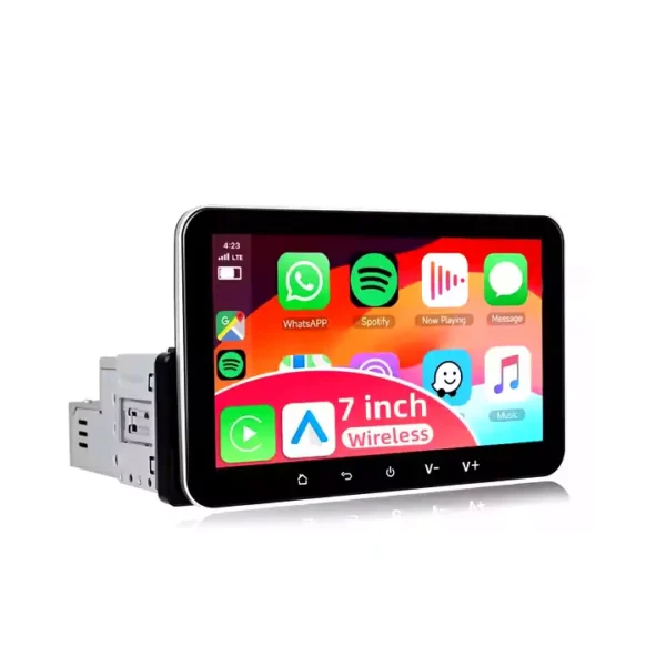 7" Single Din Android Car Stereo with Wireless CarPlay/Android Auto, 2GB RAM+32GB ROM, GPS/WiFi/FM/BT/EQ | IOS & Android Compatible