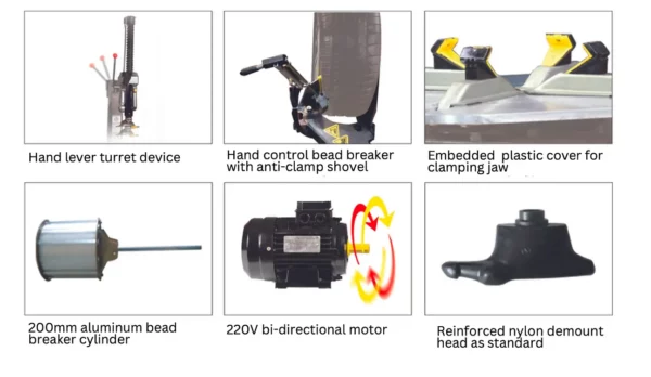 TAMP TM4R Tyre Changer – Fully Automatic Operation with Anti-Clamp Shovel and Help Mount - Image 3