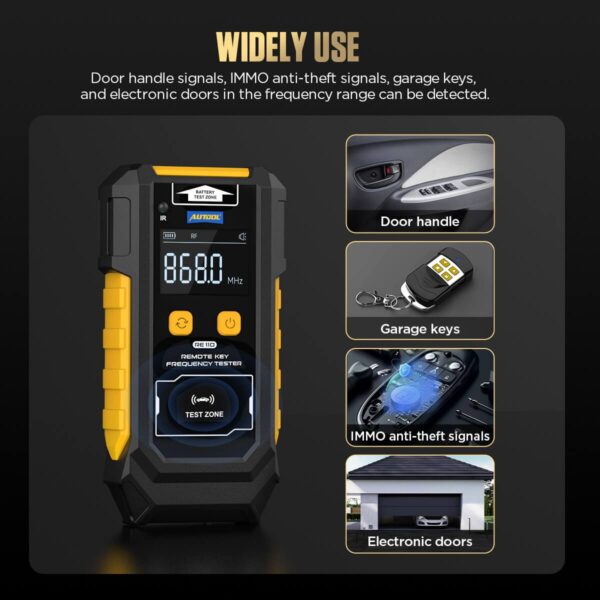 AUTOOL RE110 Remote Key Frequency Tester, Infrared Tester & Button Battery Tester – Universal Car Key Signal Detector - Image 9