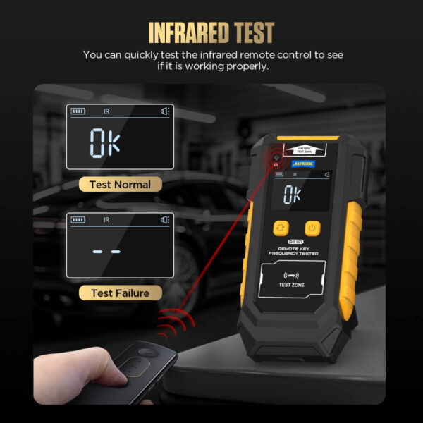 AUTOOL RE110 Remote Key Frequency Tester, Infrared Tester & Button Battery Tester – Universal Car Key Signal Detector - Image 4