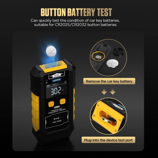 AUTOOL RE110 Remote Key Frequency Tester, Infrared Tester & Button Battery Tester – Universal Car Key Signal Detector - Image 8
