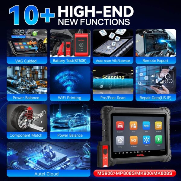 Autel MaxiSYS MS906 Max | 2025 Upgraded MS906Pro | Superior ECU Coding 40+ Services CAN FD & DoIP Auto Scan 2.0 Bi-Directional Control, Support ADAS - Image 10