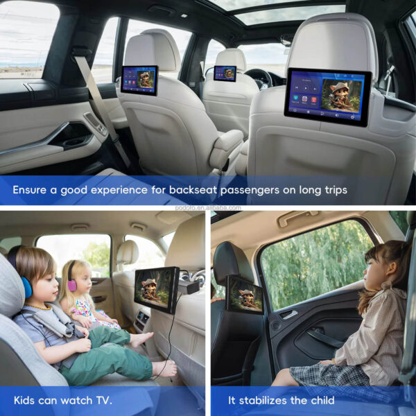 10.1" IPS Portable Car Headrest Tablet – Wireless CarPlay & Android Auto | Touchscreen Car Monitor | IOS & Android Compatible - Image 5