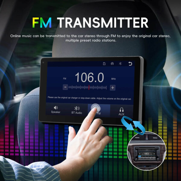 10.1" IPS Portable Car Headrest Tablet – Wireless CarPlay & Android Auto | Touchscreen Car Monitor | IOS & Android Compatible - Image 14