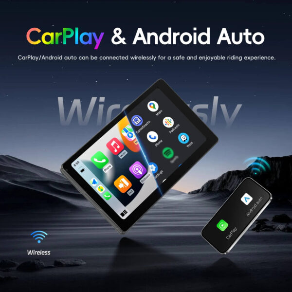 10.1" IPS Portable Car Headrest Tablet – Wireless CarPlay & Android Auto | Touchscreen Car Monitor | IOS & Android Compatible - Image 2