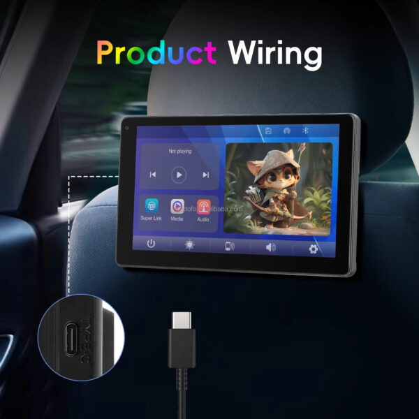 10.1" IPS Portable Car Headrest Tablet – Wireless CarPlay & Android Auto | Touchscreen Car Monitor | IOS & Android Compatible - Image 6