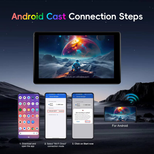 10.1" IPS Portable Car Headrest Tablet – Wireless CarPlay & Android Auto | Touchscreen Car Monitor | IOS & Android Compatible - Image 9
