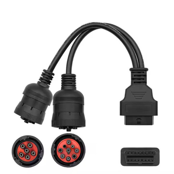 6+9-Pin (J1708 + J1939) Truck OBD Adapter Cable | Male to OBDII Female | Universal Diagnostic Connector - Image 4