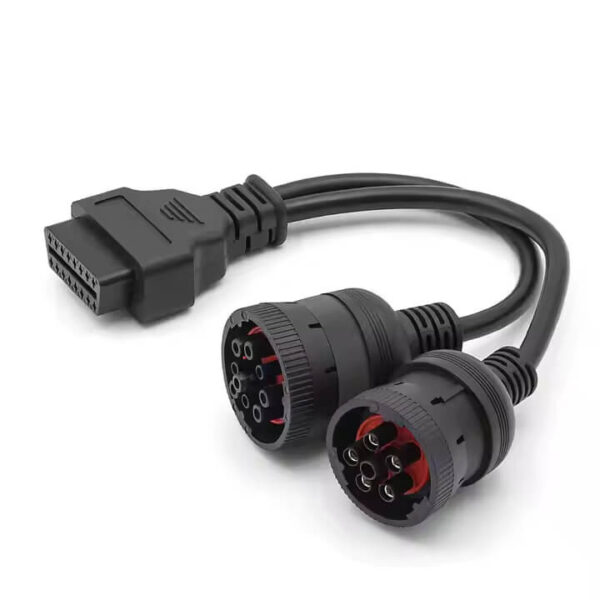 6+9-Pin (J1708 + J1939) Truck OBD Adapter Cable | Male to OBDII Female | Universal Diagnostic Connector - Image 3