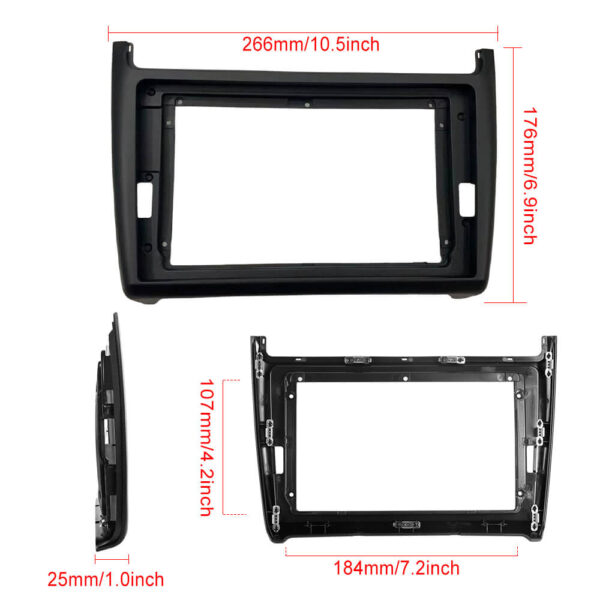 9'' Dedicated Car Radio Frame ABS Plastic Bracket Panel Cover Trim for Volkswagen Polo (2011-2016) | Frame Only - Image 25