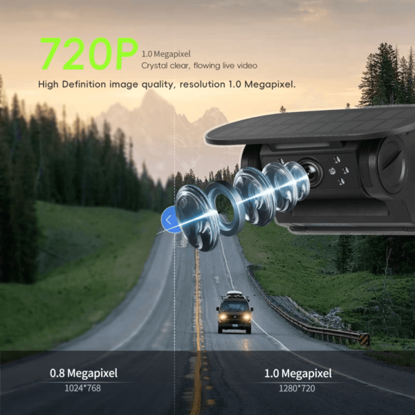 720P Wireless WiFi Reversing Camera with Solar Charging, Magnetic Mount, Night Vision, 10000mAh Battery, IP67 Waterproof for RV Truck Car Backup - Image 6