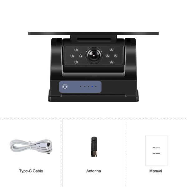 720P Wireless WiFi Reversing Camera with Solar Charging, Magnetic Mount, Night Vision, 10000mAh Battery, IP67 Waterproof for RV Truck Car Backup - Image 16