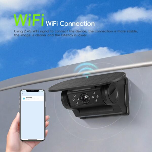 720P Wireless WiFi Reversing Camera with Solar Charging, Magnetic Mount, Night Vision, 10000mAh Battery, IP67 Waterproof for RV Truck Car Backup - Image 11