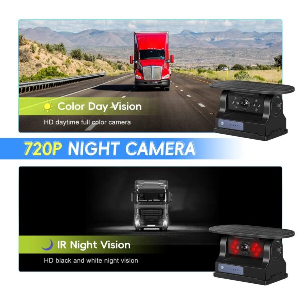 720P Wireless WiFi Reversing Camera with Solar Charging, Magnetic Mount, Night Vision, 10000mAh Battery, IP67 Waterproof for RV Truck Car Backup - Image 12