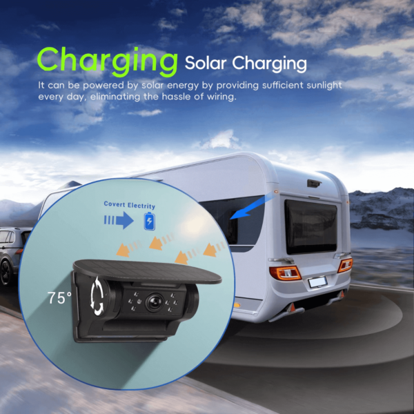 720P Wireless WiFi Reversing Camera with Solar Charging, Magnetic Mount, Night Vision, 10000mAh Battery, IP67 Waterproof for RV Truck Car Backup - Image 8