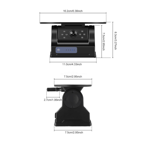 720P Wireless WiFi Reversing Camera with Solar Charging, Magnetic Mount, Night Vision, 10000mAh Battery, IP67 Waterproof for RV Truck Car Backup - Image 15