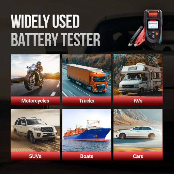 Launch BST-860S Battery Tester – Professional 12V/24V Automotive Battery Diagnostic Tool with Built-In Printer | 6 Battery Tests | Wide Vehicle Compatibility - Image 10