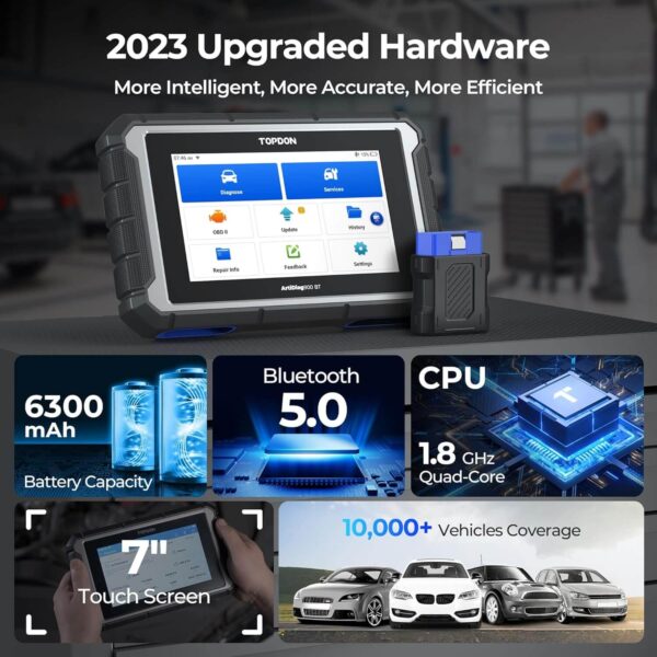 TOPDON ArtiDiag900 BT OBD2 Scanner – Advanced Bidirectional Scan Tool with ECU Coding, 28+ Maintenance Services, Full System Diagnostics for 130+ Car Brands, 2 Years Free Updates - Image 10