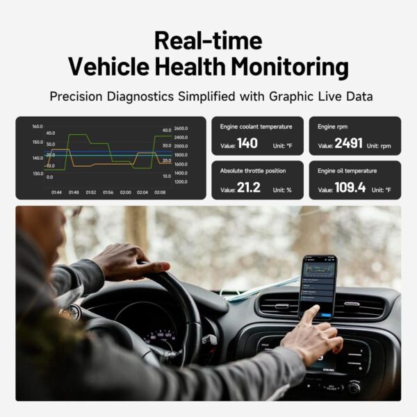 Topdon CarPal OBD2 Scanner Bluetooth – All System Diagnostic Tool for iOS & Android, Full Vehicle Health Check, Code Reader, 6 Maintenance Services, Battery Test, Smog Check, Performance Test - Image 9