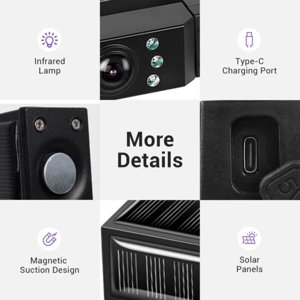 7” IPS Wireless Reverse Camera System with 1080P AHD Monitor | Solar Charging, Night Vision, Loop Recording, IP68 Waterproof, 50m Range | For Cars, Trailers, Vans, RVs (12V–36V) - Image 11