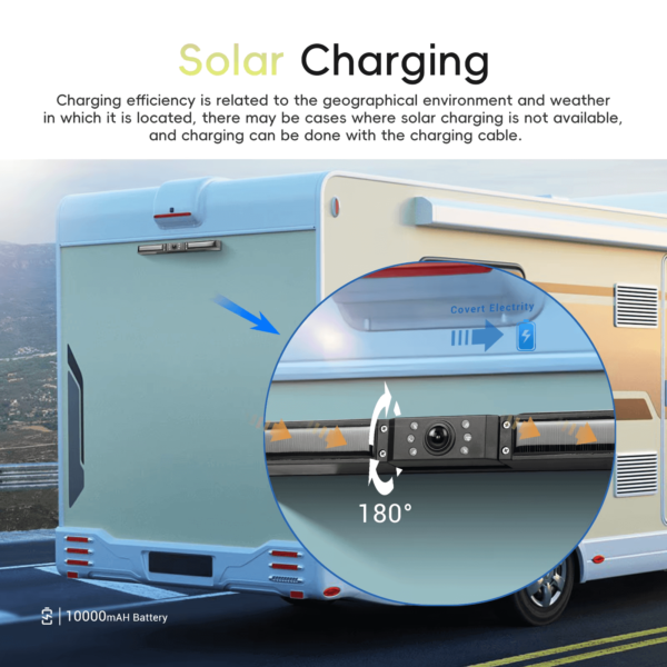 7” IPS Wireless Reverse Camera System with 1080P AHD Monitor | Solar Charging, Night Vision, Loop Recording, IP68 Waterproof, 50m Range | For Cars, Trailers, Vans, RVs (12V–36V) - Image 13