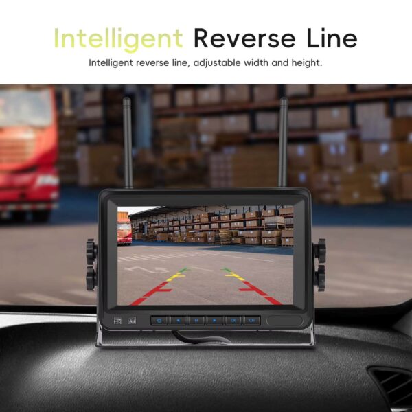 7” IPS Wireless Reverse Camera System with 1080P AHD Monitor | Solar Charging, Night Vision, Loop Recording, IP68 Waterproof, 50m Range | For Cars, Trailers, Vans, RVs (12V–36V) - Image 9