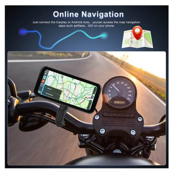 6.25" Portable Wireless Motorcycle DVR | CarPlay & Android Auto, GPS, Steering Wheel Control, IPS LCD Display, Dual Bluetooth Connectivity with Auto Brightness, IP67 - Image 16