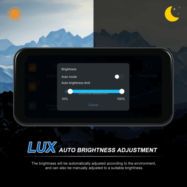6.25" Portable Wireless Motorcycle DVR | CarPlay & Android Auto, GPS, Steering Wheel Control, IPS LCD Display, Dual Bluetooth Connectivity with Auto Brightness, IP67 - Image 7