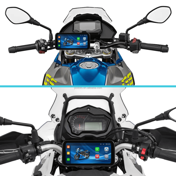 6.25" Portable Wireless Motorcycle DVR | CarPlay & Android Auto, GPS, Steering Wheel Control, IPS LCD Display, Dual Bluetooth Connectivity with Auto Brightness, IP67 - Image 14