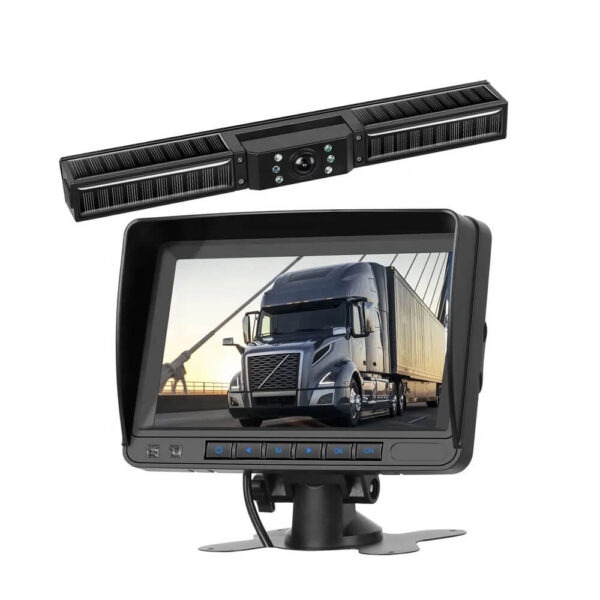 7” IPS Wireless Reverse Camera System with 1080P AHD Monitor | Solar Charging, Night Vision, Loop Recording, IP68 Waterproof, 50m Range | For Cars, Trailers, Vans, RVs (12V–36V)