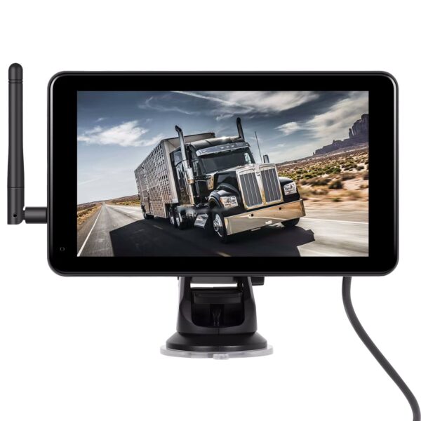 7" Digital Car Monitor with 2 Wireless Solar Reverse Cameras, BSD, IPS Screen, DVR, IP68 Waterproof, Up to 50M Range – For Truck & Bus - Image 2