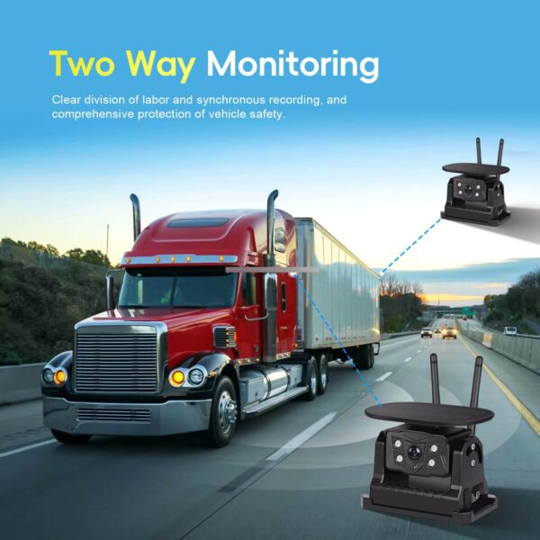 7" Digital Car Monitor with 2 Wireless Solar Reverse Cameras, BSD, IPS Screen, DVR, IP68 Waterproof, Up to 50M Range – For Truck & Bus - Image 12
