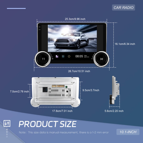 10.1-Inch 2-DIN CarPlay(iOS)/Android Auto Infotainment System with IPS HD Touchscreen with Built-in GPS, WiFi & BT | Compatible add-ons Reversing & Dash Cameras, OBD2 - Image 35