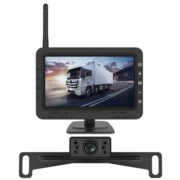 4.3'' Wireless Backup Camera System with Digital Monitor and IP68 Waterproof Rear View Camera for Trucks, Buses, RVs, Cars, Vans, and Trailers