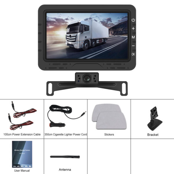4.3'' Wireless Backup Camera System with Digital Monitor and IP68 Waterproof Rear View Camera for Trucks, Buses, RVs, Cars, Vans, and Trailers - Image 18