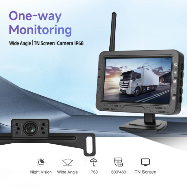 4.3'' Wireless Backup Camera System with Digital Monitor and IP68 Waterproof Rear View Camera for Trucks, Buses, RVs, Cars, Vans, and Trailers - Image 8