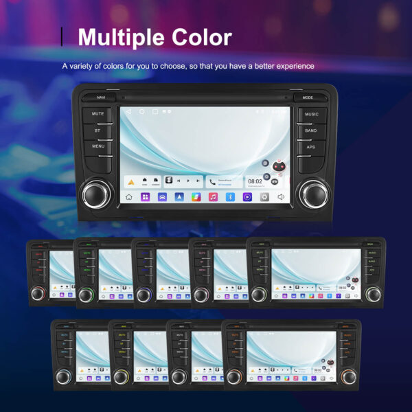 7-Inch 2-Din CarPlay(iOS)/Android Auto Infotainment System for Audi A3/S3/RS3 (2003–2012) with GPS, WiFi, Touchscreen, and Reversing Camera Support - Image 19