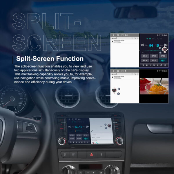 7-Inch 2-Din CarPlay(iOS)/Android Auto Infotainment System for Audi A3/S3/RS3 (2003–2012) with GPS, WiFi, Touchscreen, and Reversing Camera Support - Image 22