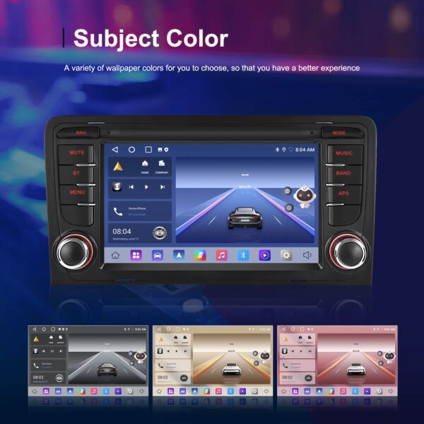 7-Inch 2-Din CarPlay(iOS)/Android Auto Infotainment System for Audi A3/S3/RS3 (2003–2012) with GPS, WiFi, Touchscreen, and Reversing Camera Support - Image 24
